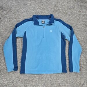 Nike ACG Therma Fleece Quarter Zip Jacket Blue Logo Size M Women's Outdoor